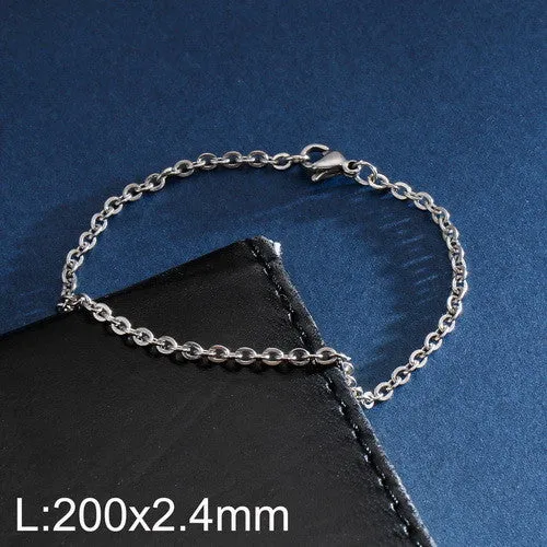 Stylish Titanium Steel Lobster Buckle Bracelet for Men and Women - Trendy Stainless Steel O-Chain Jewelry