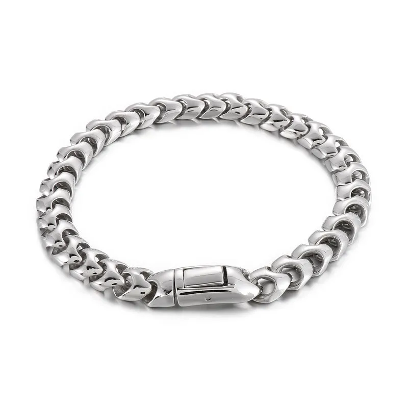 Stylish Titanium Steel Multi-length Keel Chain Bracelet and Necklace for Men