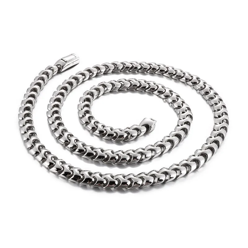 Stylish Titanium Steel Multi-length Keel Chain Bracelet and Necklace for Men