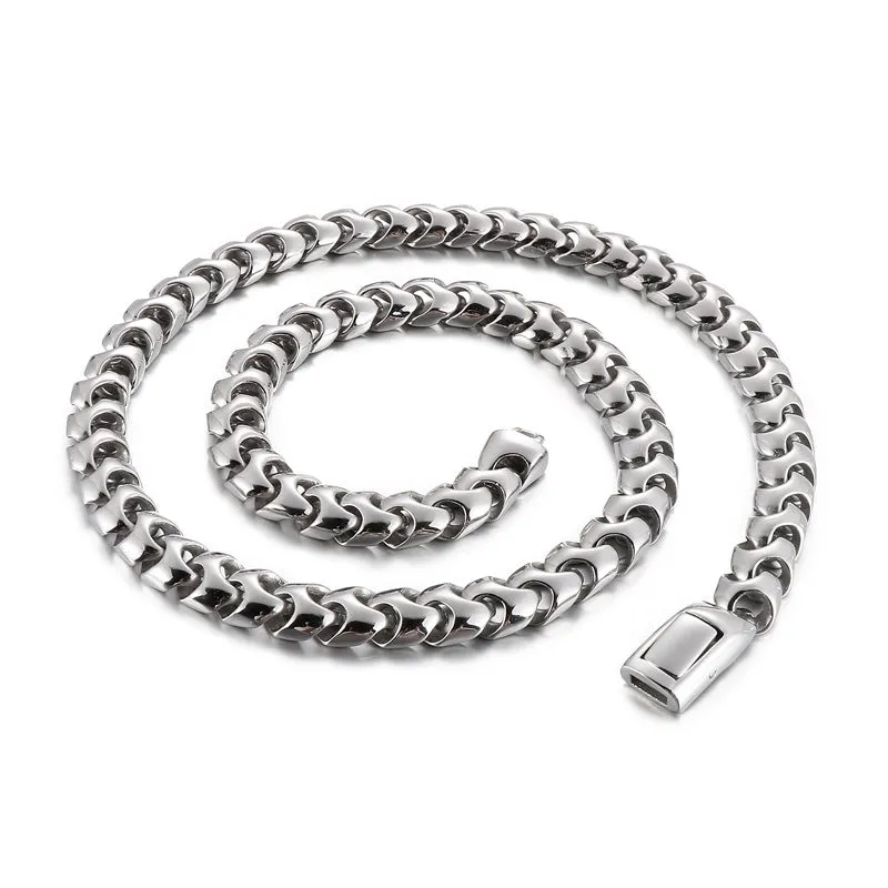 Stylish Titanium Steel Multi-length Keel Chain Bracelet and Necklace for Men