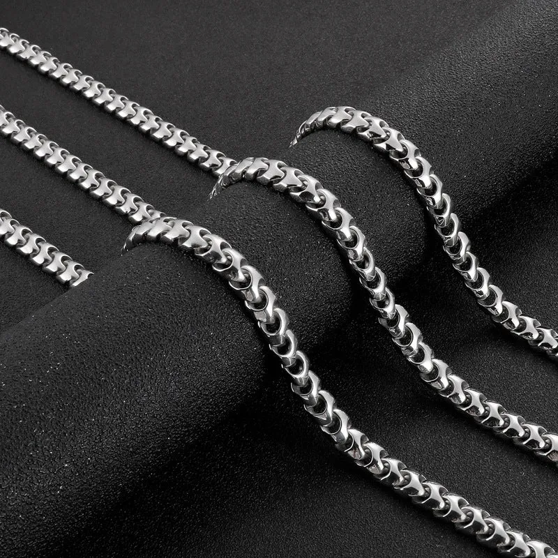 Stylish Titanium Steel Multi-length Keel Chain Bracelet and Necklace for Men