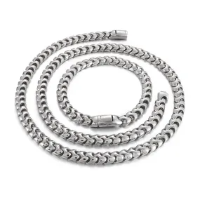 Stylish Titanium Steel Multi-length Keel Chain Bracelet and Necklace for Men