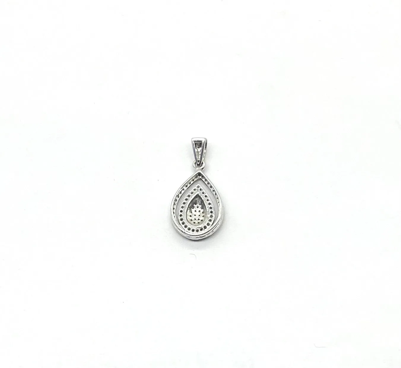 Tear Drop Blue, Yellow and White Diamond Pendant