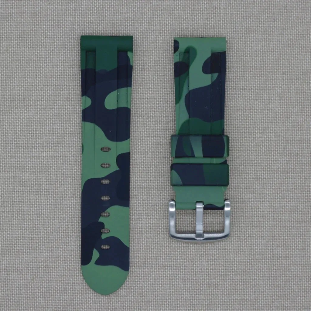 Tempomat- 24mm Green Camo Rubber Strap