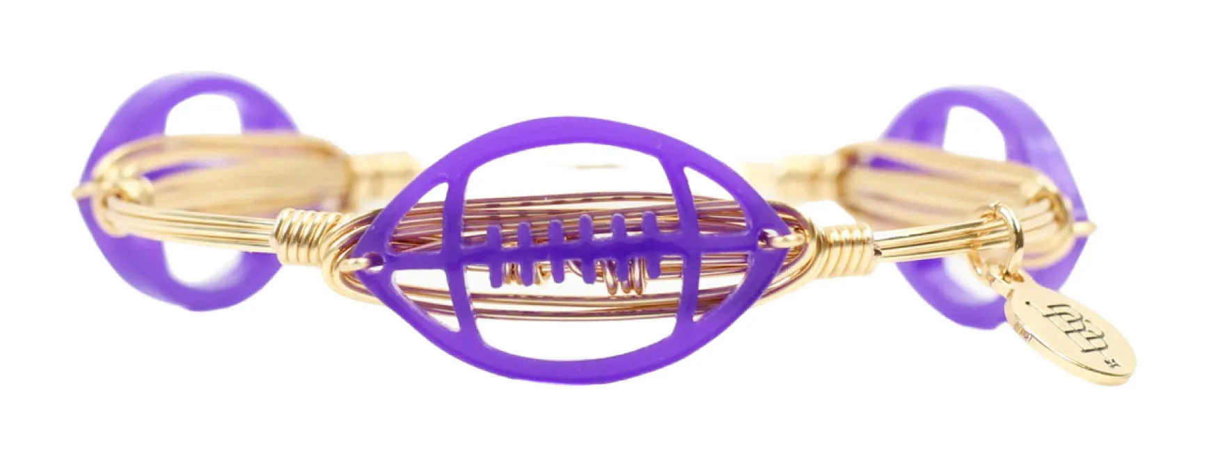 The Acrylic Football Bangle Bracelet - Purple