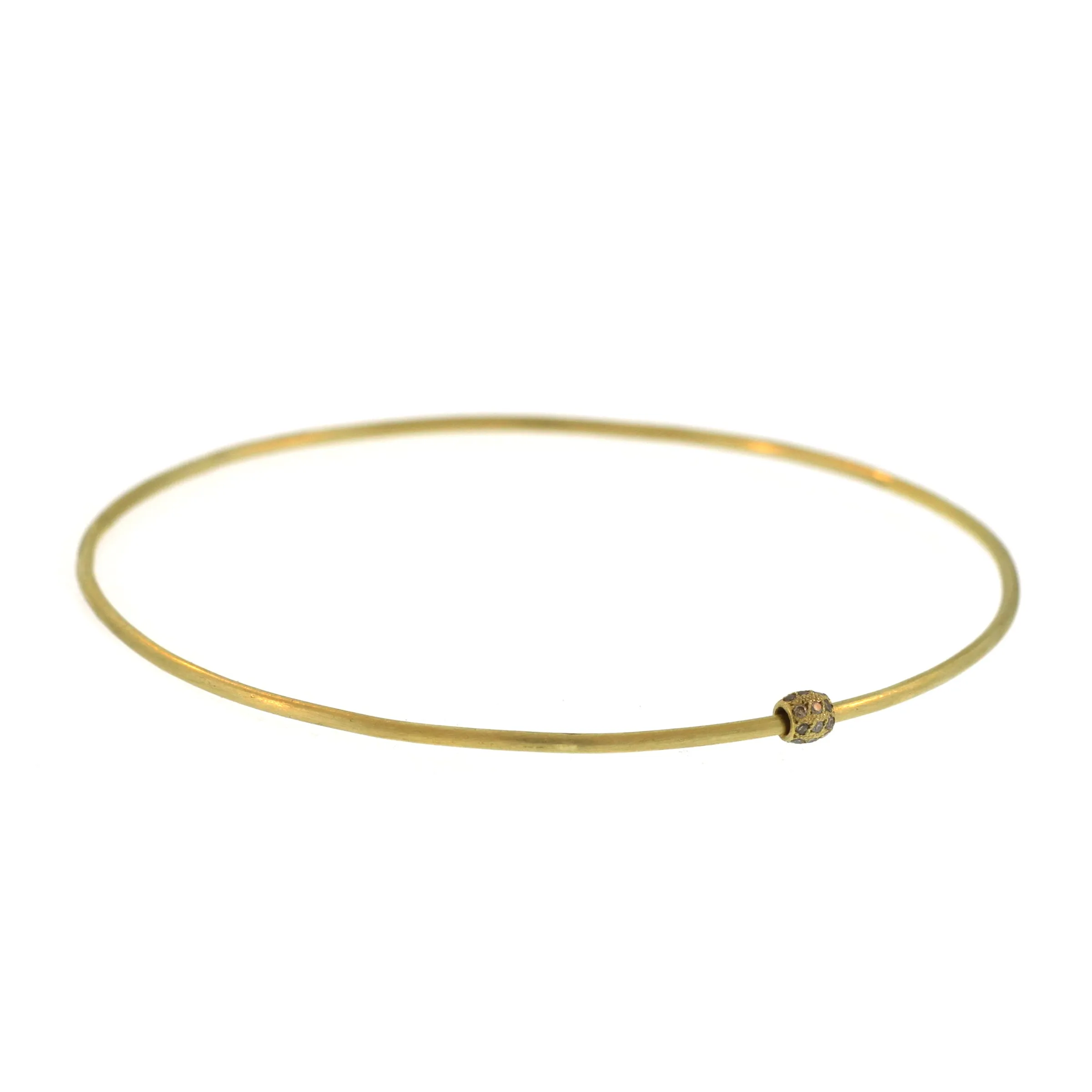 The Single Bangle with Pavé Diamond Bead