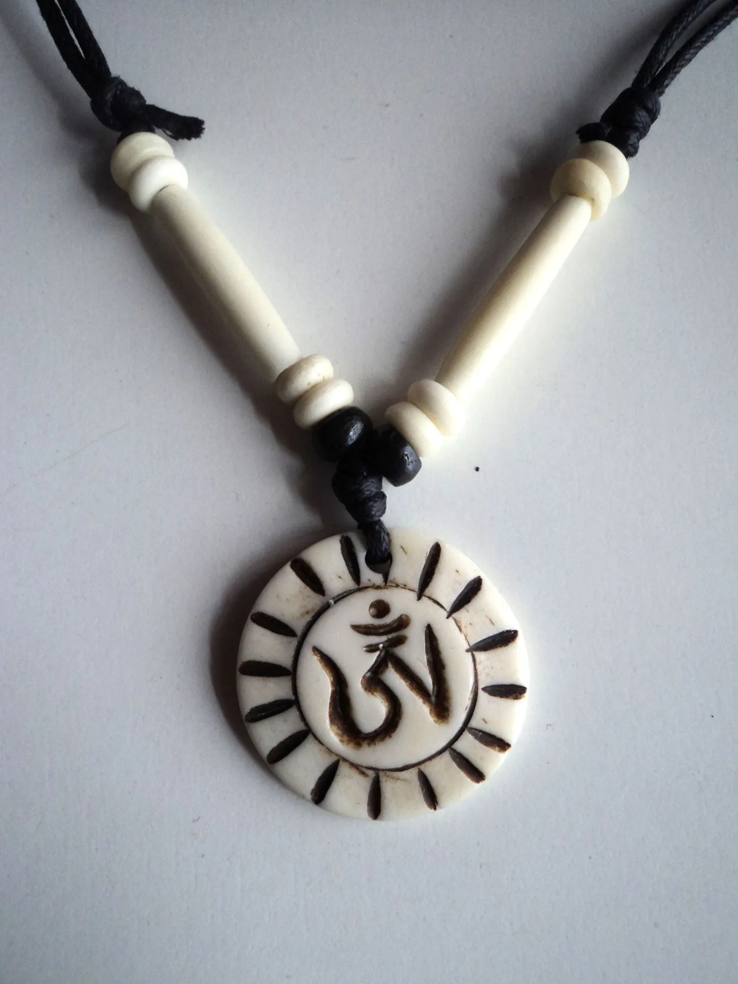 Tibetan Om Sun Power Bone Necklace