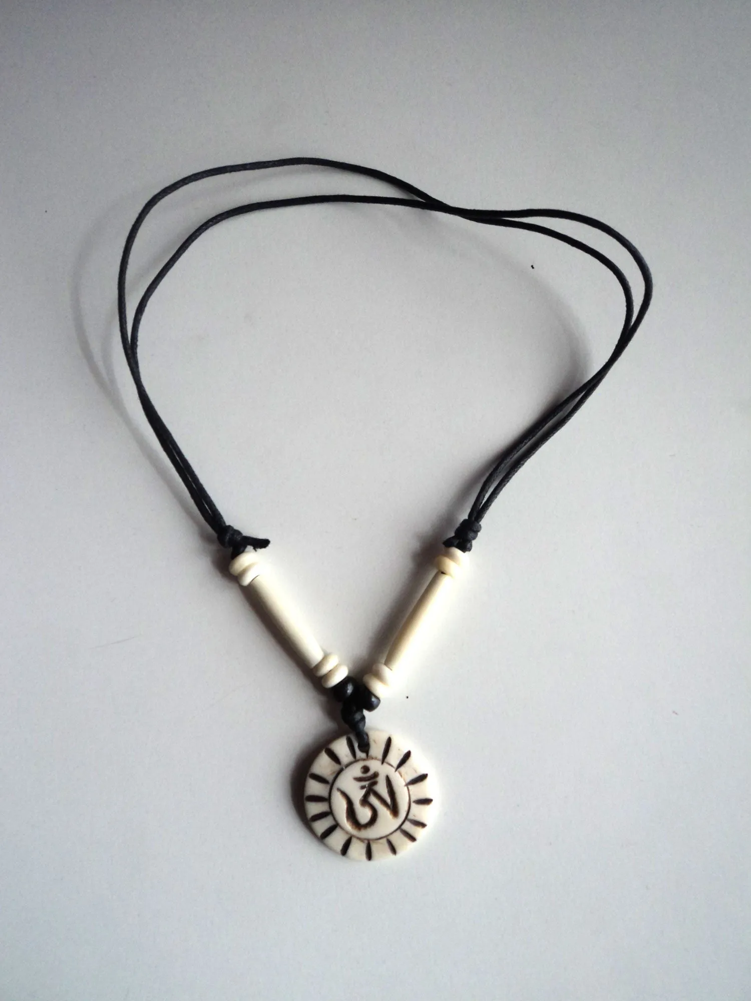 Tibetan Om Sun Power Bone Necklace