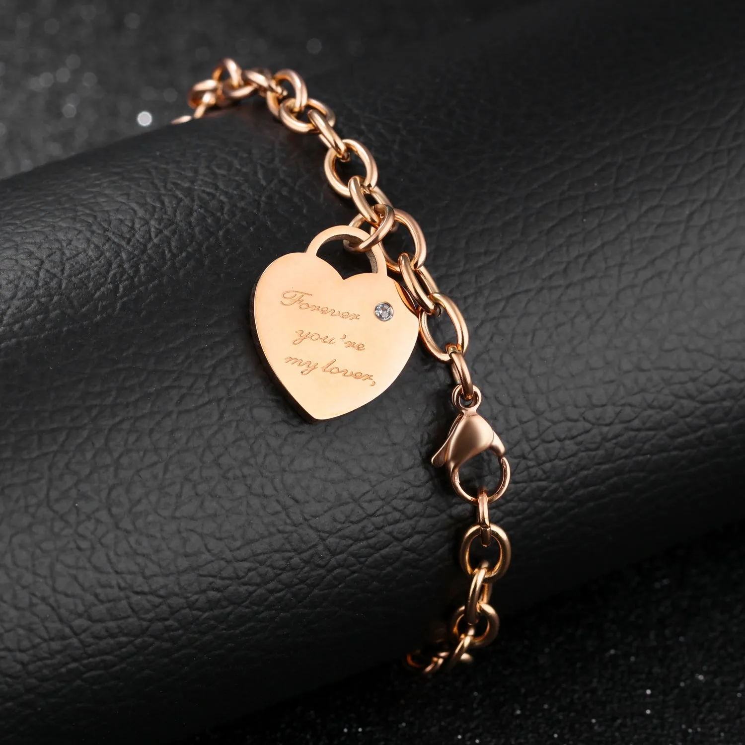 Titanium Steel Rose Gold Plated Bracelet