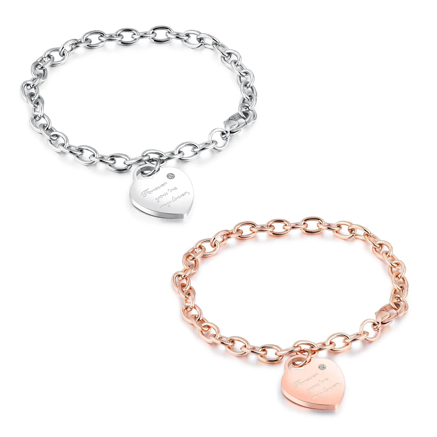 Titanium Steel Rose Gold Plated Bracelet