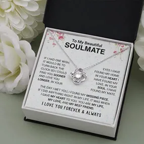 To My beautiful Soulmate Necklace - Wife Gifts From Husband To My Wife Necklace, Gift for Her Romantic