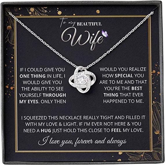 To My beautiful wife Necklace - Wife Gifts From Husband To My Wife Necklace, Gift for Her Romantic