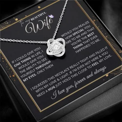 To My beautiful wife Necklace - Wife Gifts From Husband To My Wife Necklace, Gift for Her Romantic