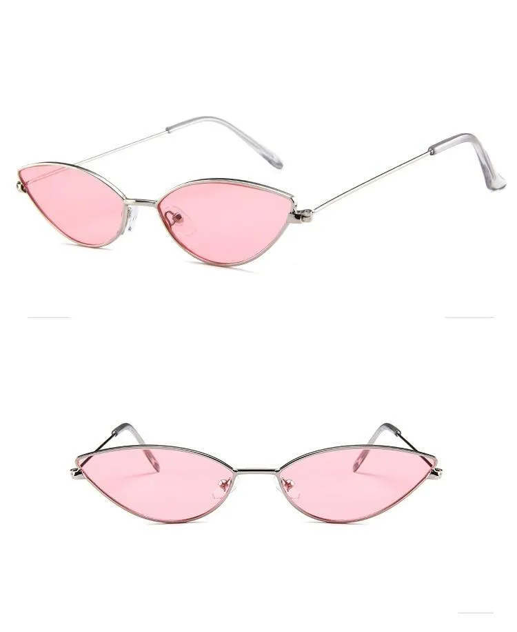 Trendy Girls Retro 70's Metal Frame Cat Eye Sun Glasses