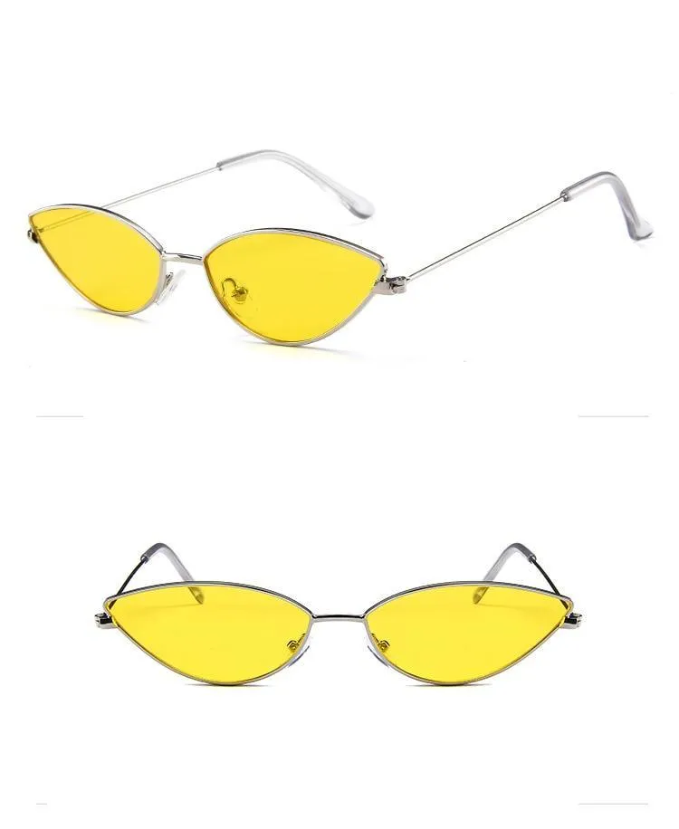 Trendy Girls Retro 70's Metal Frame Cat Eye Sun Glasses