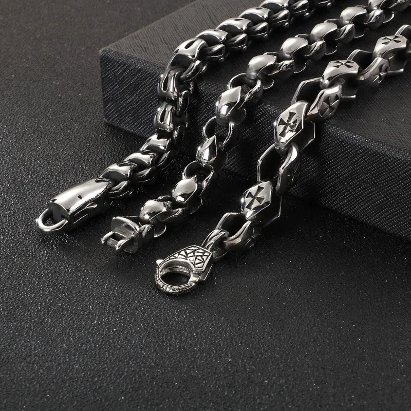 Trendy Titanium Steel Men's Bracelet with Cross Design