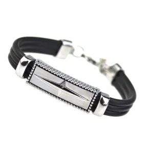 Trenty Summer Style Jewelry Titanium Steel Bracelet Shining Cross Bracelets & Bangles Men Jewelry