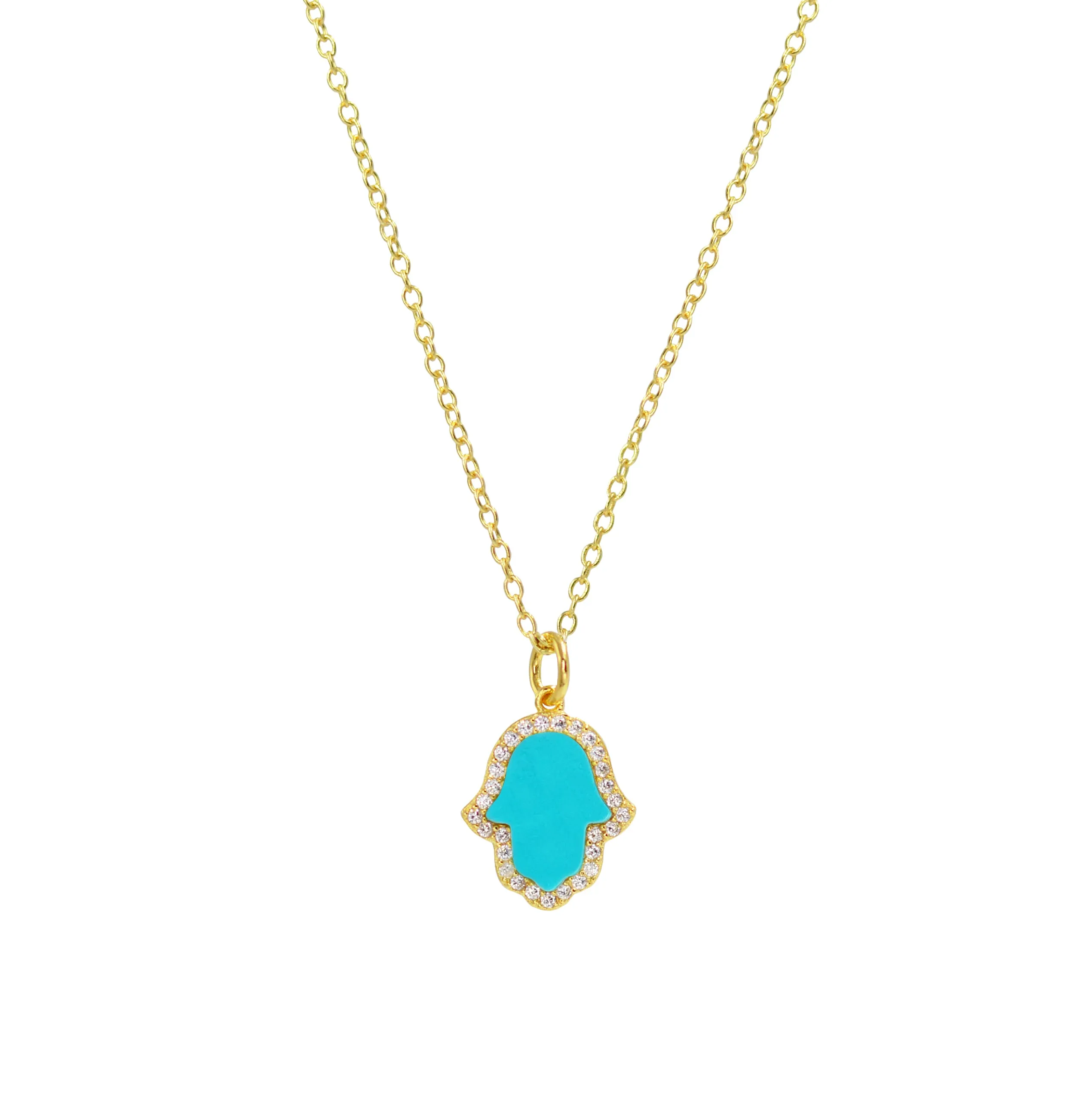 Turquoise Hamsa Hand Necklace