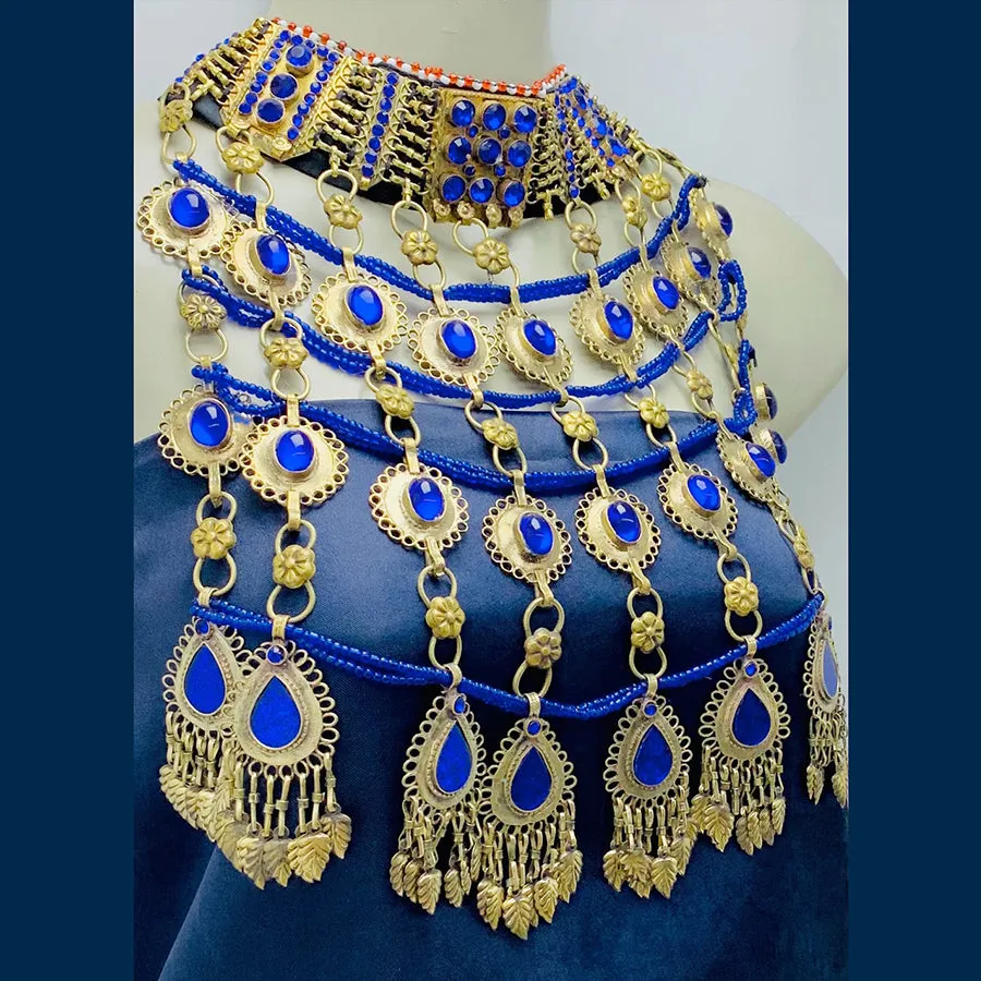 Unique Blue Stones Oversized Necklace