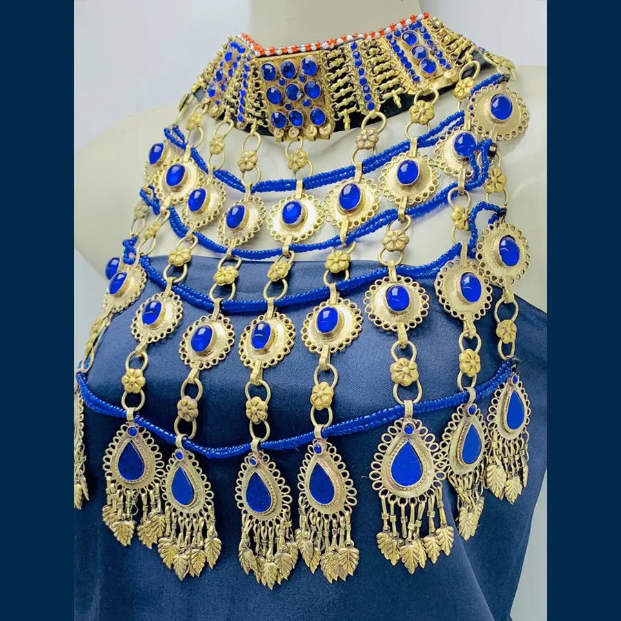 Unique Blue Stones Oversized Necklace