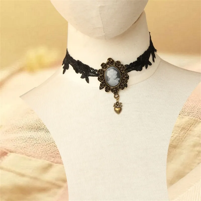 VenusFox YiYaoFa Gothic Jewelry Vintage Lace Necklace & Pendant Women Accessories Choker Necklace False Collar Statement Necklace GN-134