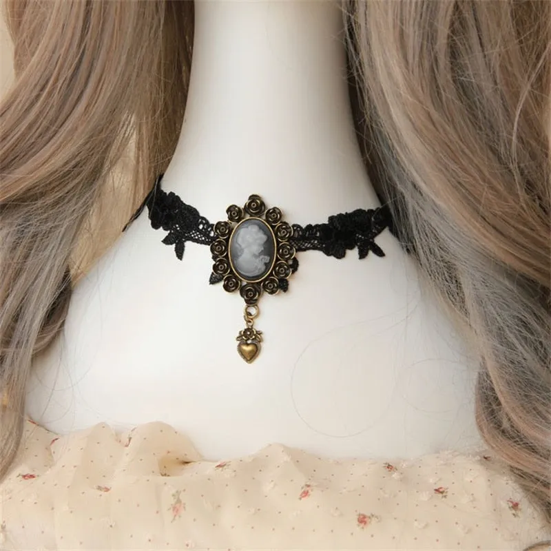 VenusFox YiYaoFa Gothic Jewelry Vintage Lace Necklace & Pendant Women Accessories Choker Necklace False Collar Statement Necklace GN-134