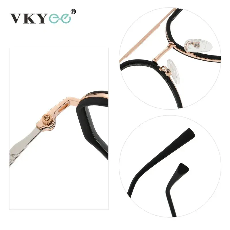 Vicky Mens Full Rim Double Bridge Square Alloy Reading Glasses Tj823