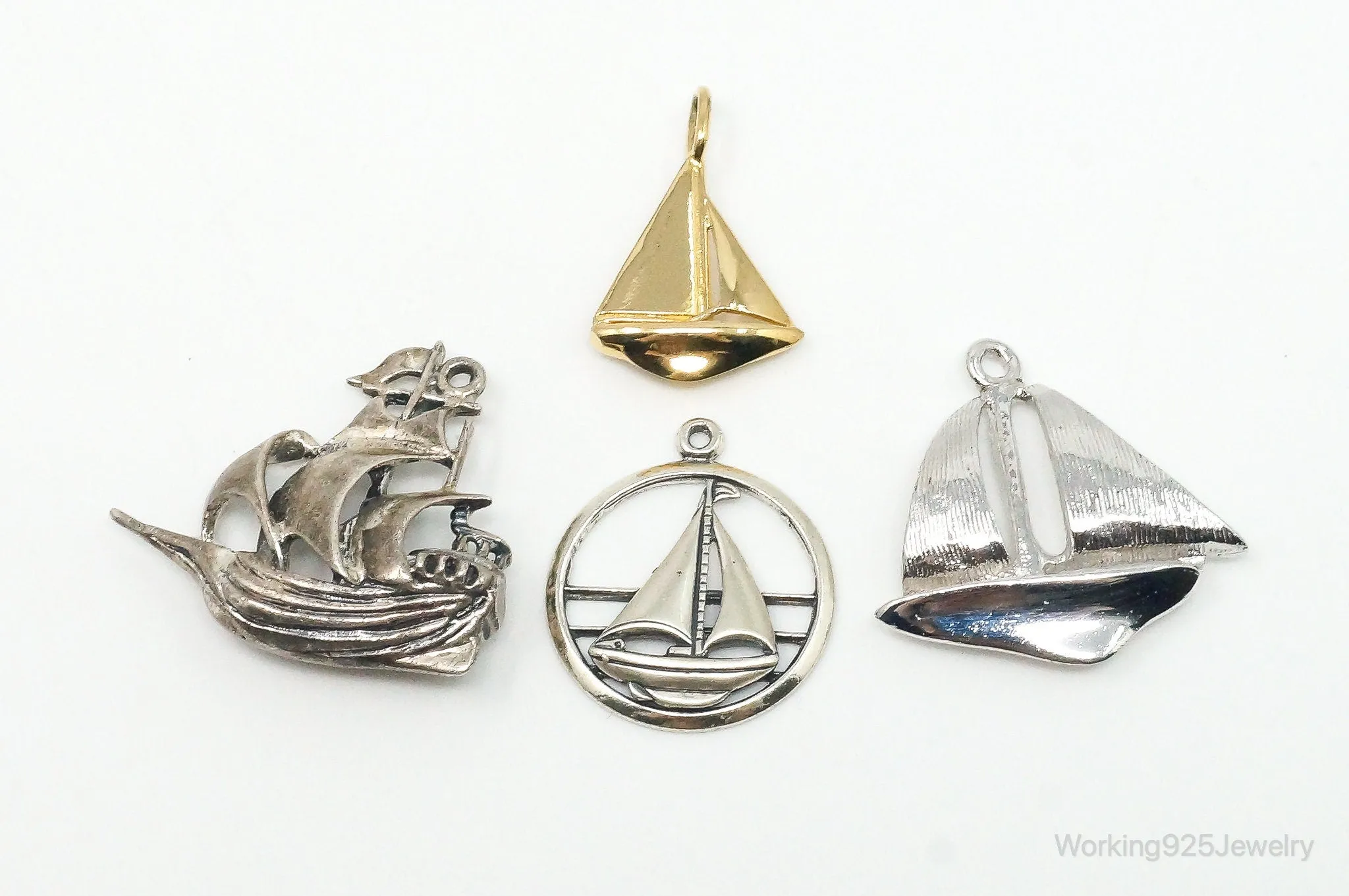 Vintage Antique Ships Sterling Silver Charms Lot