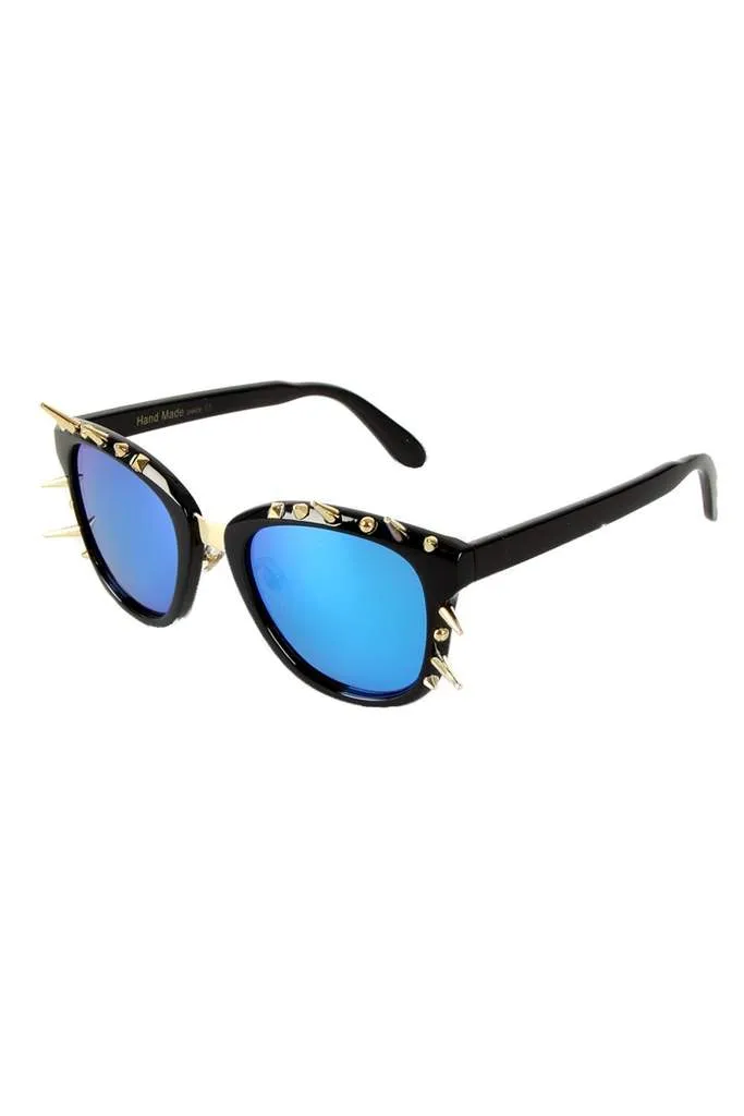 Vintage Retro Spike Detail Tinted Sunglasses