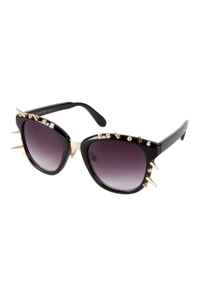 Vintage Retro Spike Detail Tinted Sunglasses