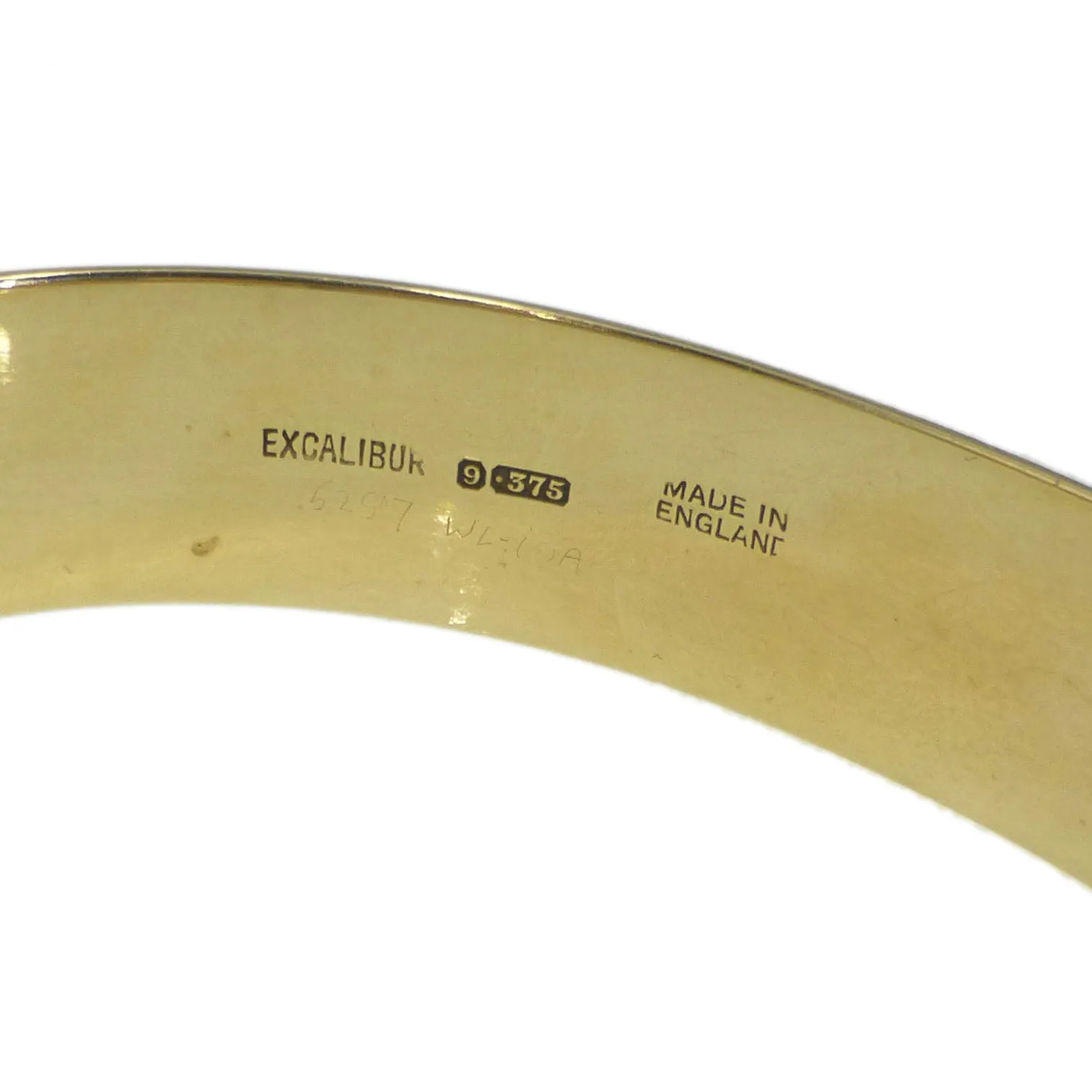 Vintage Solid 9ct Gold Excalibur Buckle Bangle