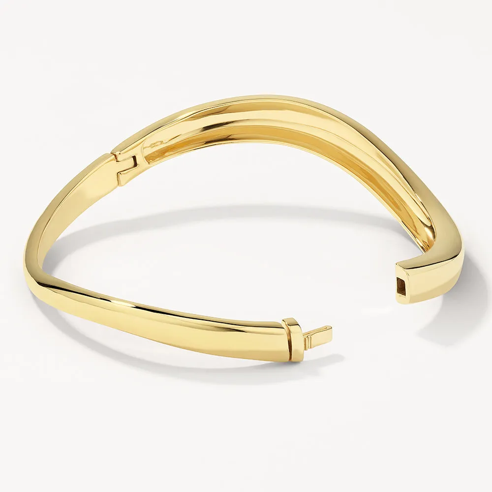 Wave Dome Bangle in Gold