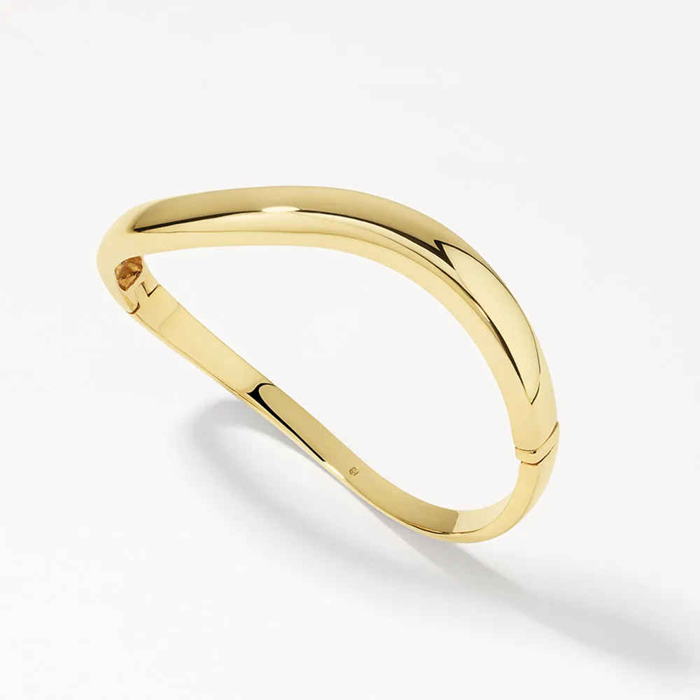 Wave Dome Bangle in Gold