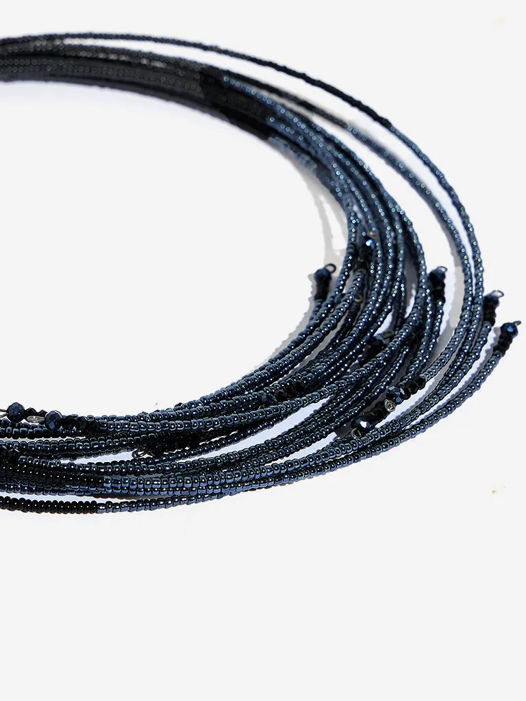 Westside Accessories Black Multi Layered Statement Choker Necklace