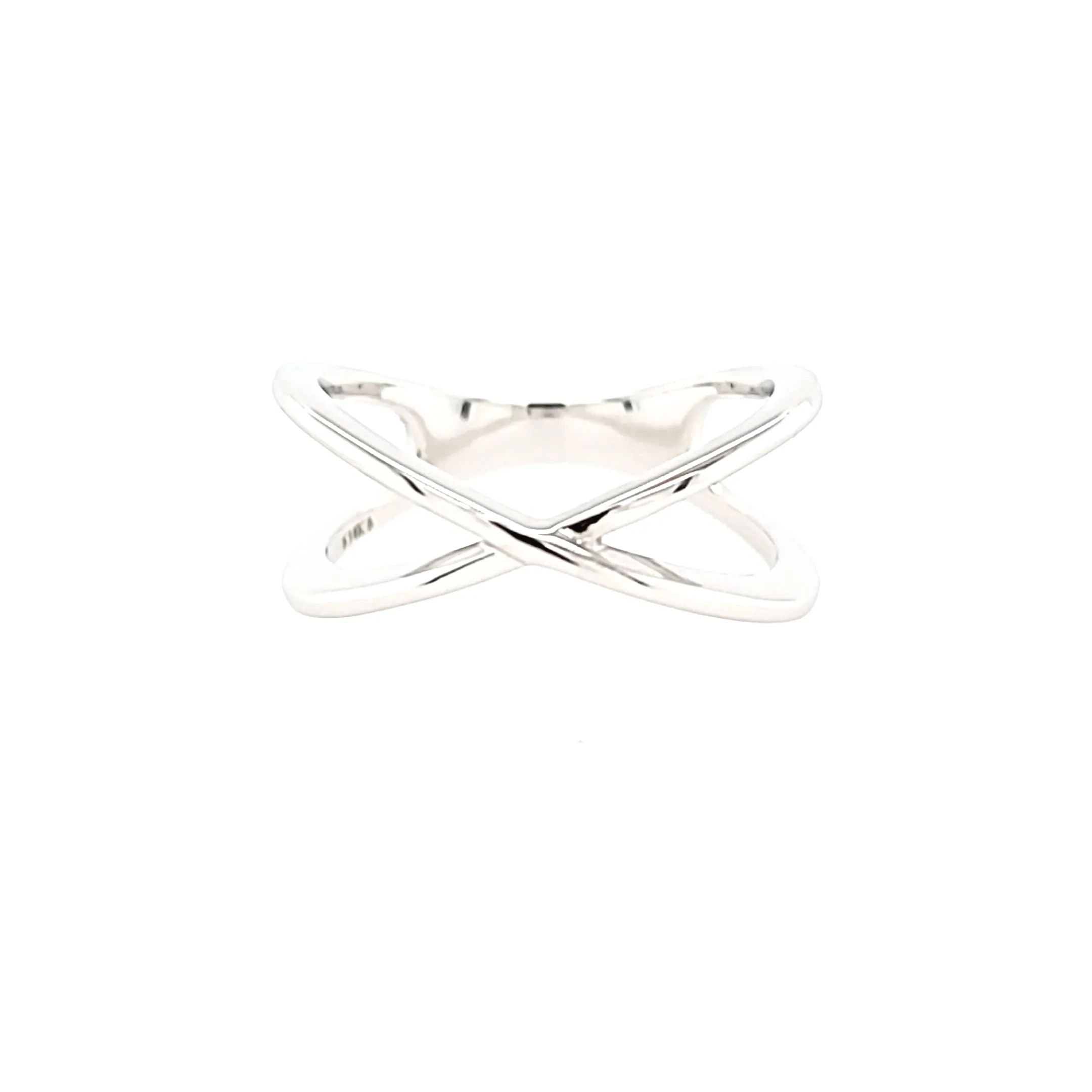 White Gold Crossover Ring (I6829)