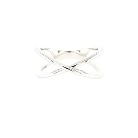 White Gold Crossover Ring (I6829)