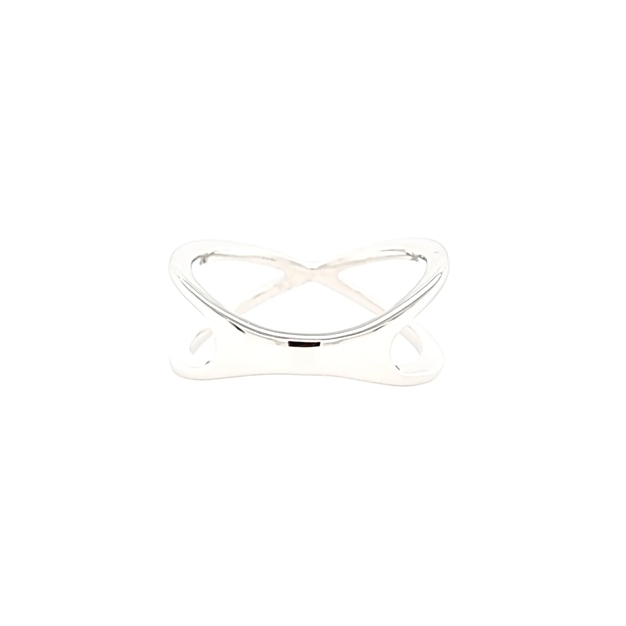 White Gold Crossover Ring (I6829)