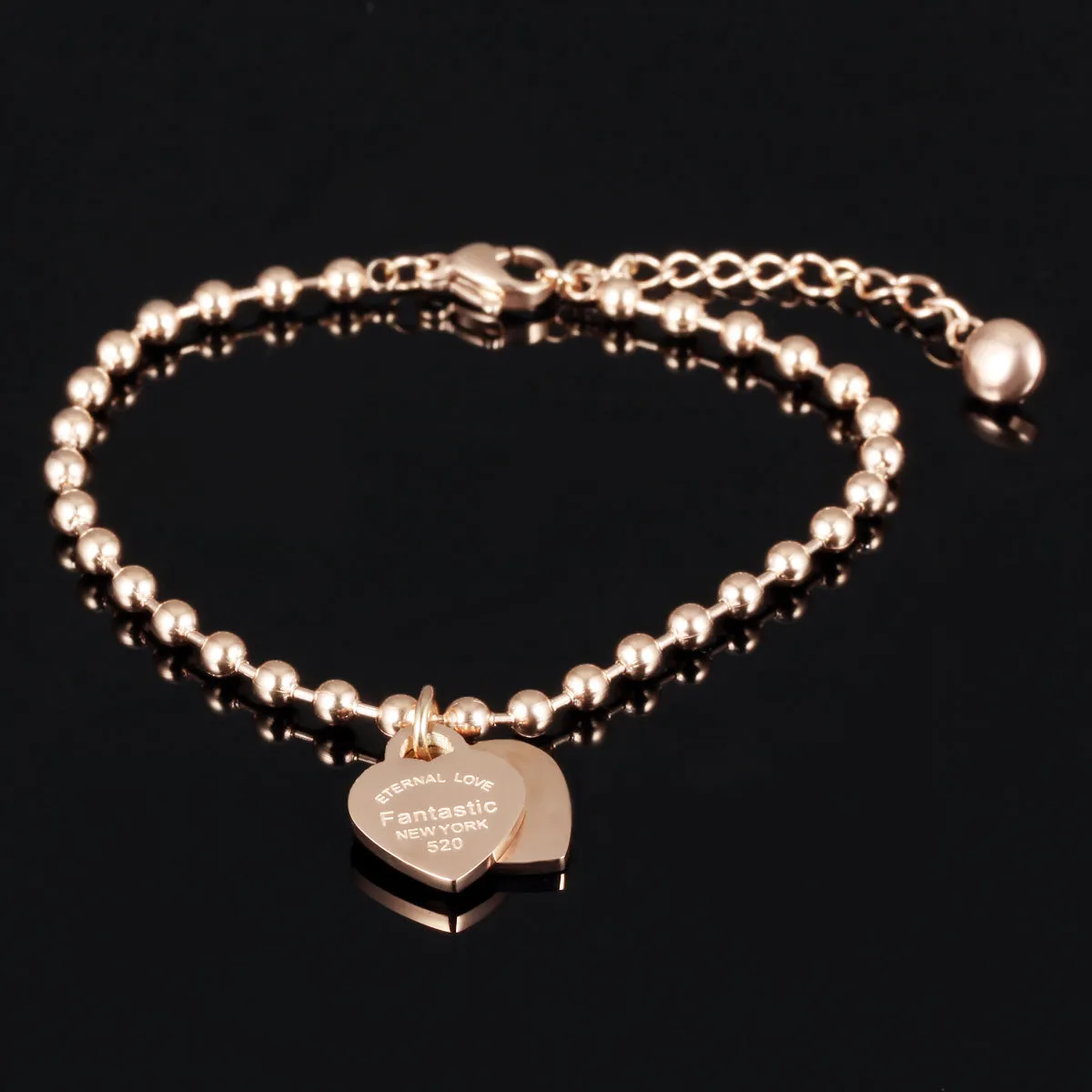 Women's Fashion Pink Heart Bracelet