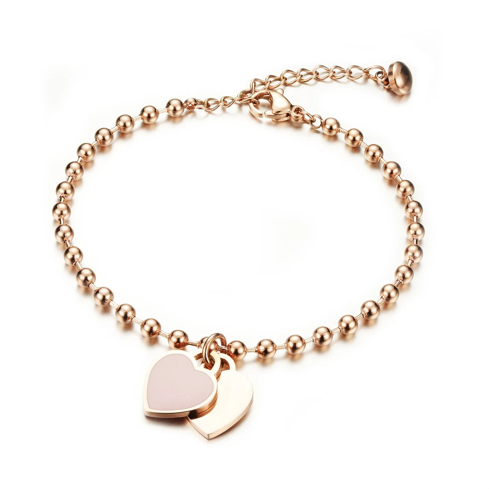 Women's Fashion Pink Heart Bracelet