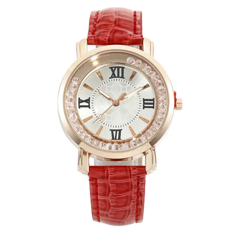 Women's Mobile Diamond Watch Casual Fashion Women's Watch Belt Quartz Watch