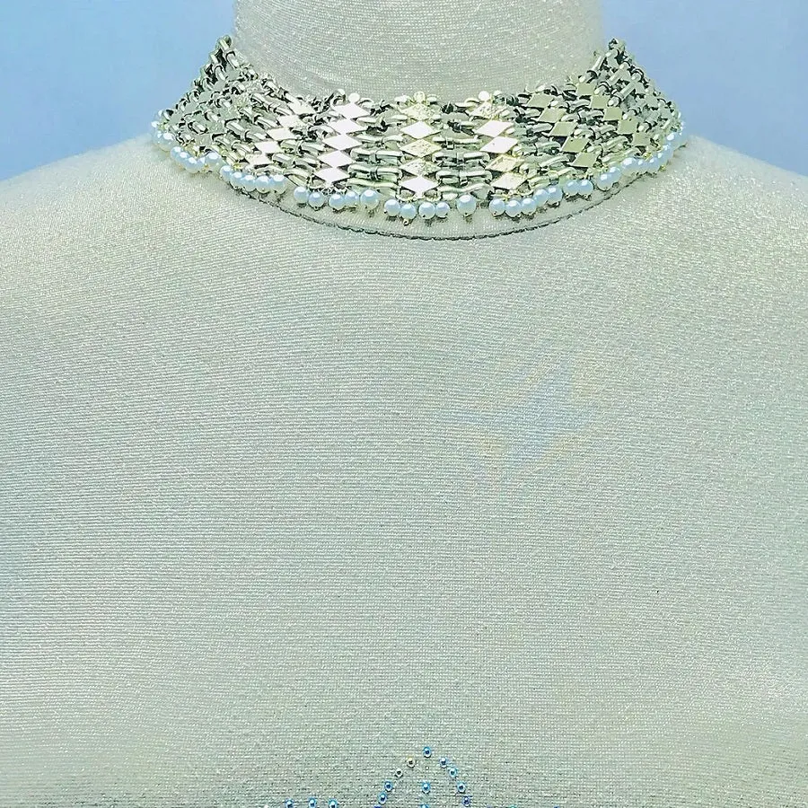 Woven Pearl Handmade Afghan Choker Necklace