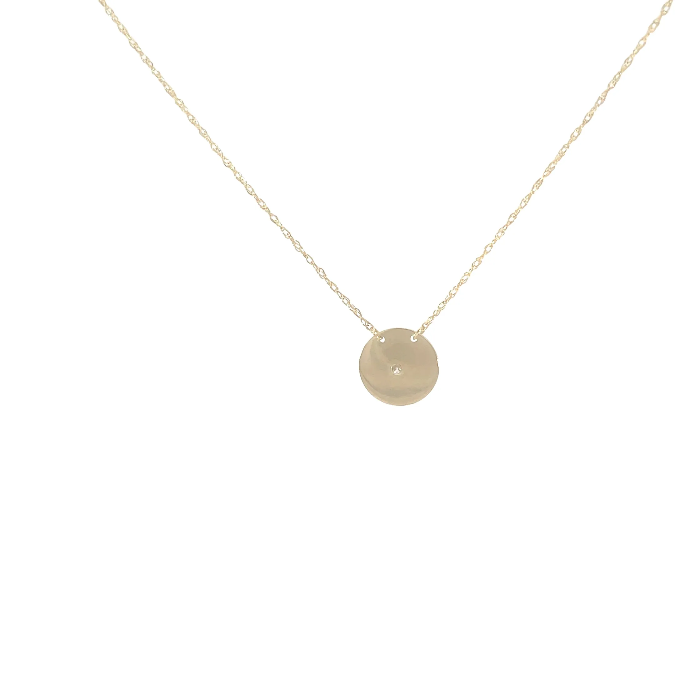 Yellow Gold Diamond Disk Necklace