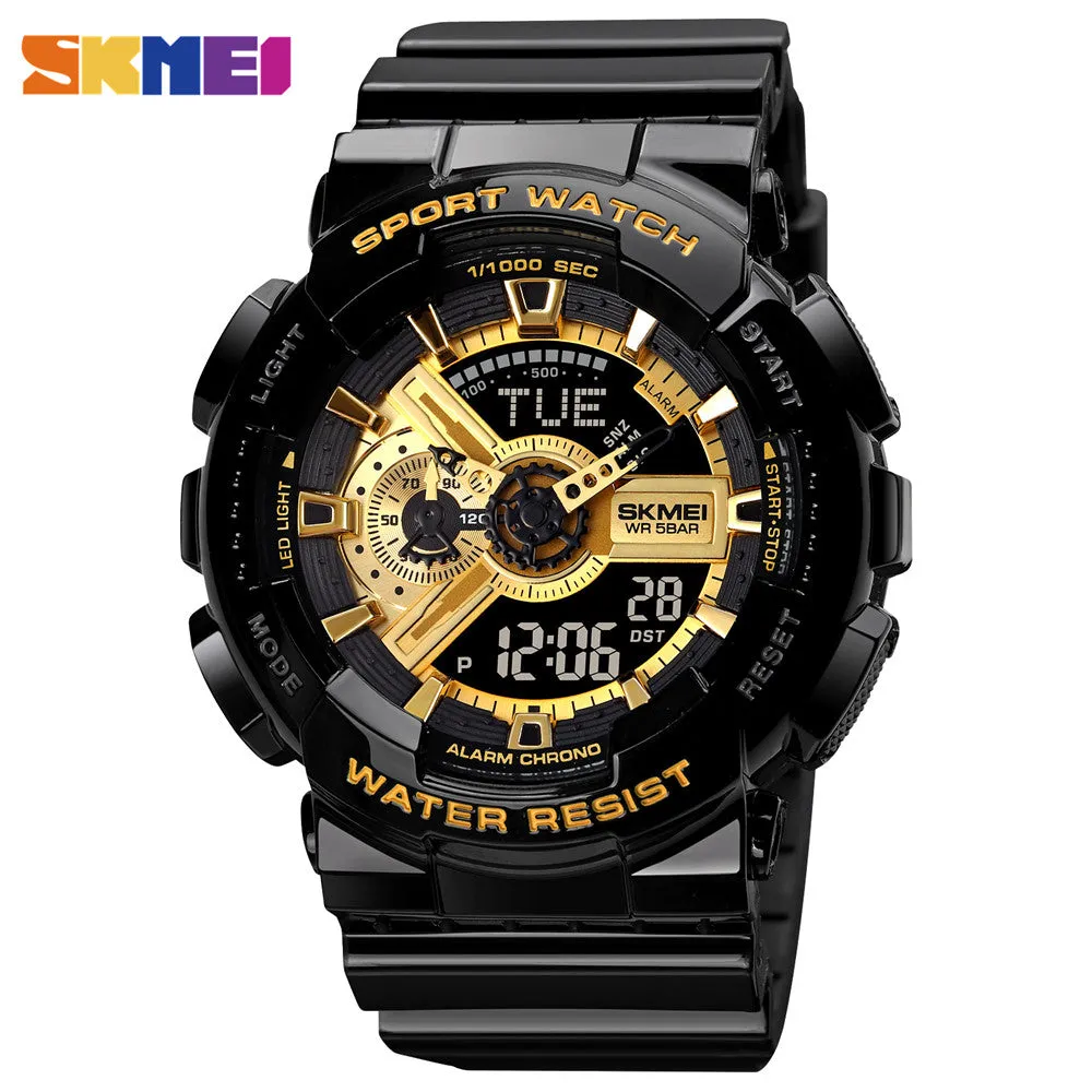 Youth Fashion Wristwatch LED Light Digital Mens Watches 5Bar Waterproof World Time Chrono Clock reloj hombre