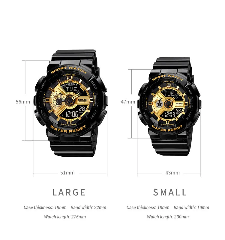 Youth Fashion Wristwatch LED Light Digital Mens Watches 5Bar Waterproof World Time Chrono Clock reloj hombre