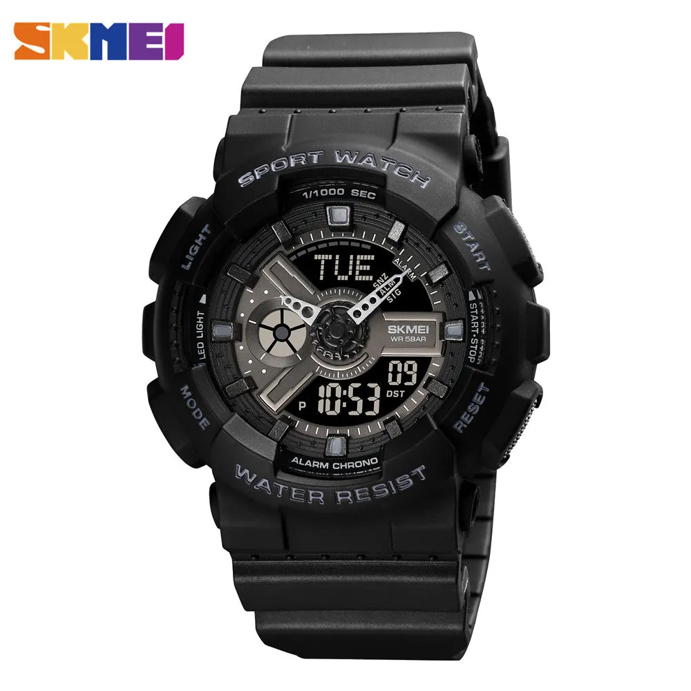 Youth Fashion Wristwatch LED Light Digital Mens Watches 5Bar Waterproof World Time Chrono Clock reloj hombre