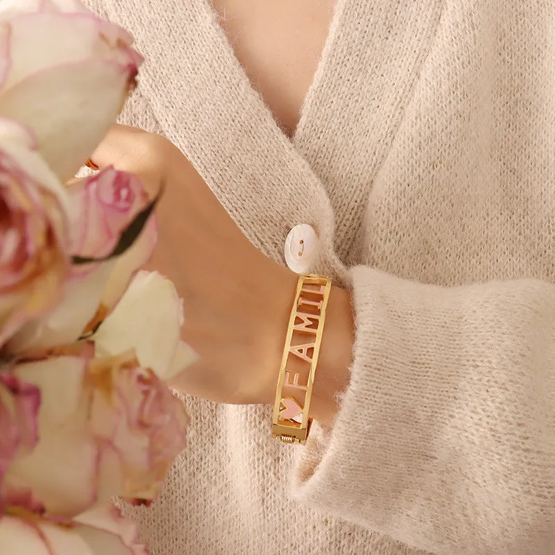 Youthful Pink Letter Bracelet with Elegant Design