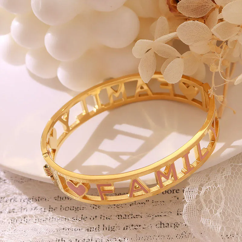 Youthful Pink Letter Bracelet with Elegant Design