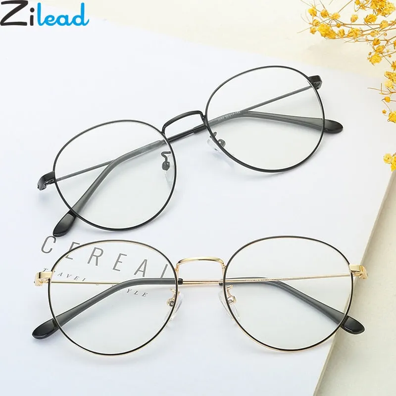 Zilead Unisex Full Rim Round Alloy Reading Glasses BV66